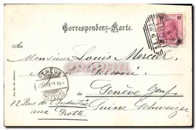 Nussensee przy Bad Ischl — krajobraz jeziora z łodzią — Fotografia und Verlag K. Druck, Wien, nr 370 — Rewers