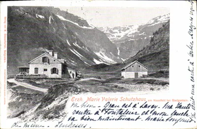 Schutzhäus am Nassfeld bei Badgastein — vista de montanha — editor Louis Glaser, Leipzig