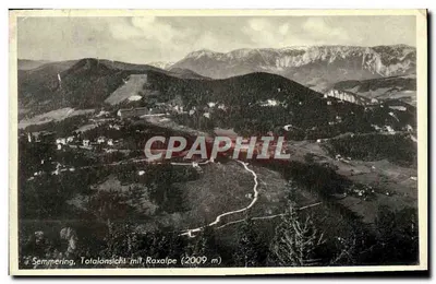Semmering, visão total com Raxalpe (2009 m) — vista panorâmica — editor R. 1933