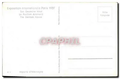 Il Pavillon Tedesco — Esposizione Internazionale di Parigi 1937 — Photo-Hoffmann, Monaco — Verso