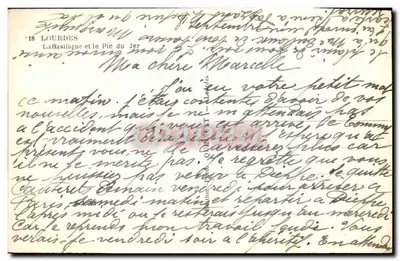 Lourdes — Bazylika i Pic du Jer — Wydawca: Wydawnictwo F. O. D. Lourdes — Rewers