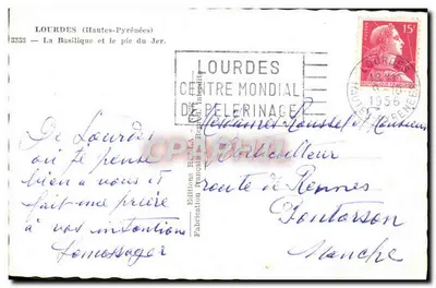 Lourdes — La Basilique et le pic du Jer — Éditions RULLA — Verso