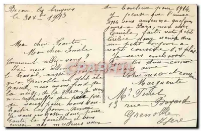Młoda kobieta w niebieskim stroju — głowa ozdobiona pasem zielonym — wydawca Alba, nr 583 — Rewers