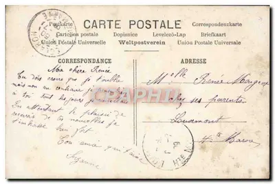 Casal ao ar livre — rosas e declaração de amor — MF Paris, n°946 — Verso