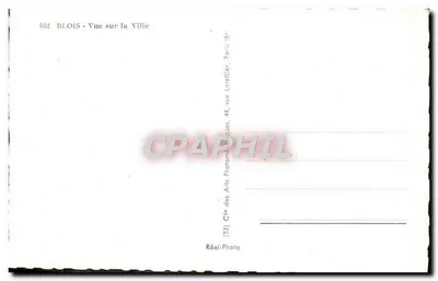 Blois - Vista da Cidade — editor Réal-Photo, n° 482 — Verso