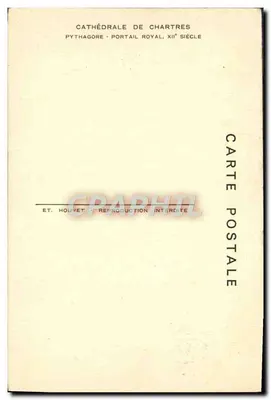 Pitagoras — rzeźba — Katedra Chartres, Portaal Królewski, XII wiek — Rewers