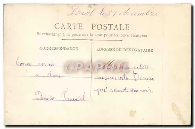 Girl in a cart pulled by a donkey — Happy New Year — ASN 549 — Back