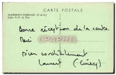 Igreja de Nossa Senhora do Porto — Clermont-Ferrand (P.-de-D.) — Cartão postal — Verso