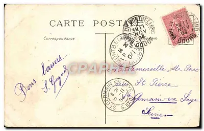 Deux jeunes filles jouant à la table — scène de jardin — éditeur SIRVEN IMP. ÉDIT. TOULOUSE PARIS — Achterkant