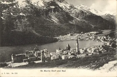 St. Moritz Dorf und Bad — vista panorâmica — J. F. Sch., No. 250