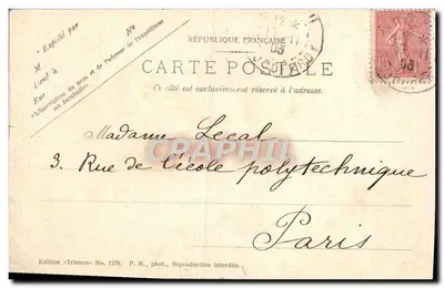 Castello di Rambouillet — La Chaumière des Coquillages — Edizione Trianon n. 1279 — Verso