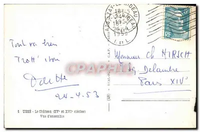 Ussé — Zamek (XV i XVI wiek) — Widok ogólny — G.A.P. (48) — Rewers