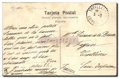 Bilhete postal antigo Zarauz Playa — Verso