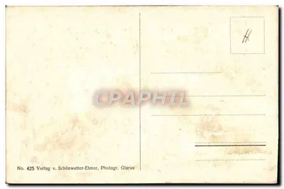 Tarjeta postal antigua Weesen Muslenfall con Amden — Reverso