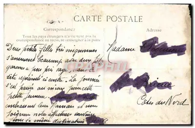 Bilhete postal antigo Floresta de Belleme La Herse La Fontaine e o Pavilhão — Verso
