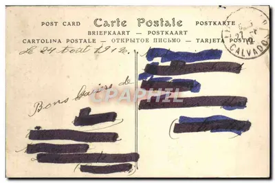 Bilhete postal antigo Trouville Sur Mer As Rochas Negras Vista Tomada Da Ponte Promenade — Verso