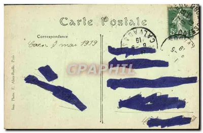 Caen — Zamek i panorama miasta — F. L. Paris-Meudon — Rewers