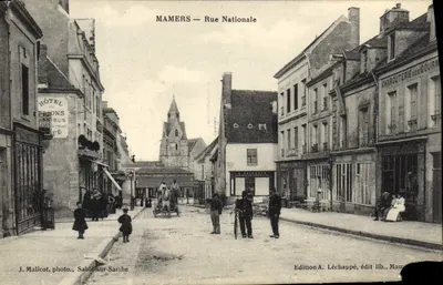 Mamers — Rue Nationale — J. Malicot, foto, Sable-sur-Sarthe