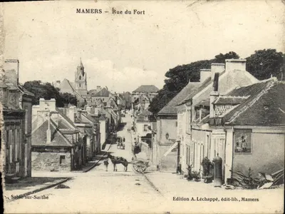 Bilhete postal antigo Mamers Rue Du Fort