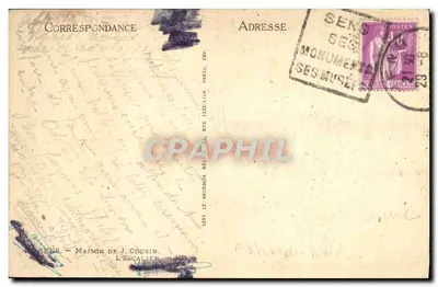 Sens — Casa de J. Cousin — La Escalera, calle Littellier — editor Levy & Neurdein — Reverso