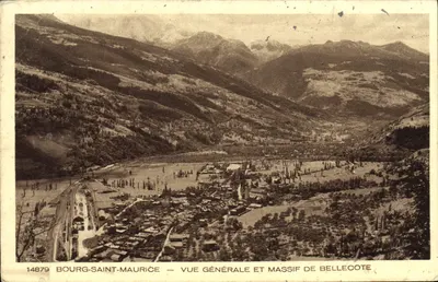 Bourg-Saint-Maurice — Vue générale et massif de Bellecote — Braun & Cie, n°14879
