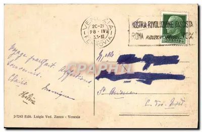 VENEZIE - Palazzo Ducale — editor Luigi Ved. Zanco, n° 2-7243 — Verso