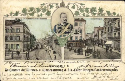 Mulhouse — Cảnh quan Colmarervorstadtstraße và Gänseplatz — nhà xuất bản Juli Schäfer & Cie, Mulhouse, n°2