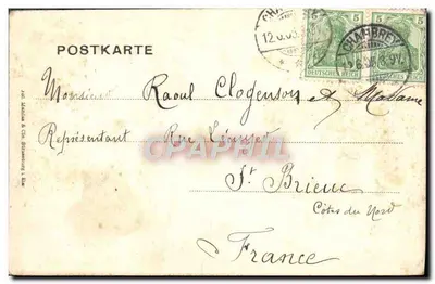 Mulhouse — Cảnh quan Colmarervorstadtstraße và Gänseplatz — nhà xuất bản Juli Schäfer & Cie, Mulhouse, n°2 — Mặt sau