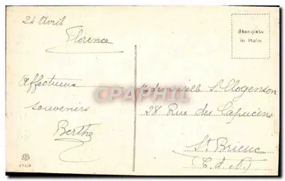 Florenca — katedra widziana z wieży Duomo — wydawca nieznany — Rewers