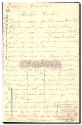 Napoli - panorama — widok na Wulkan i zatokę — wydawca Ed. G. Panoramant - Via Cinzia 12 - Napoli — Rewers