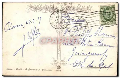 Basílica de São João de Latrão — Roma — editor Roma, n° 4375-5 — Verso
