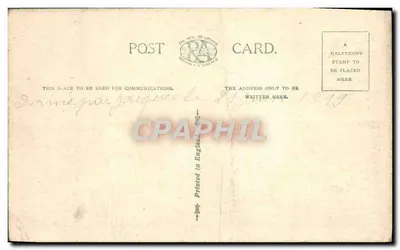 Bilhete postal antigo Visão Geral da Velha Parede do Castelo de Southampton — Verso