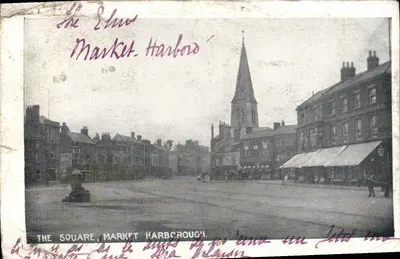 Bilhete postal antigo The Square Market Harborough