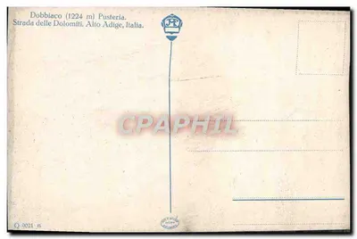 Dobbiaco — alpin dorp in de Dolomieten — uitgever RA Hoge, nr. 9021 — Achterkant