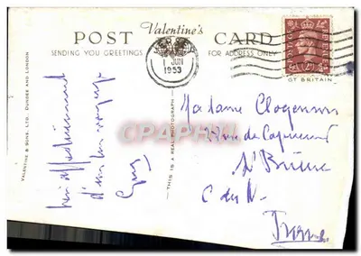 Bilhete postal moderno Baía de Ouaisne de Saint Brelade's Jersey — Verso