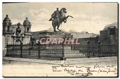 Bilhete postal antigo Praça Bolivar