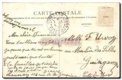 Bilhete postal antigo Mulher do Sul Argelino — Verso