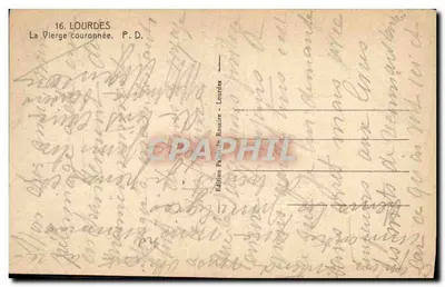 Lourdes — La Vergine incoronata — Edizione P. du Rossire — Verso
