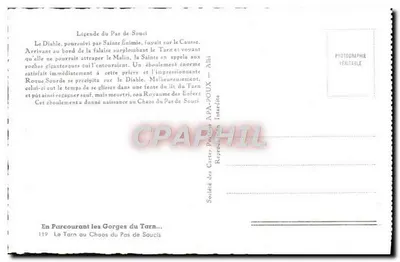Gorges del Tarn — Chaos del Pas de Souci — Société des Cartes POUX — Reverso