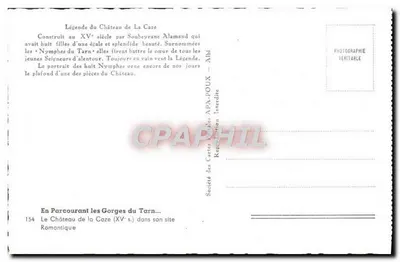 Zamek La Caze — Gory Tarn — Société des Cartes Postales APA-POUX — Rewers