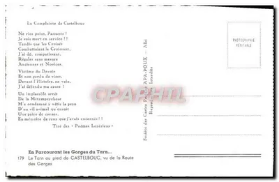 Castelbouc — Widok na Przełęcz Tarn — Société des Cartes Postales APA-POUX — Rewers