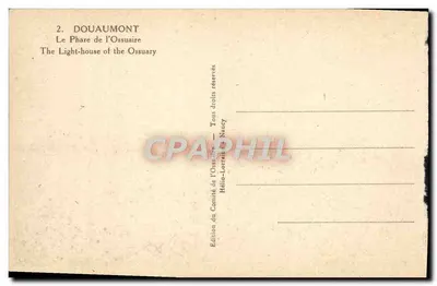 Douaumont — Phare de l'Ossuaire — Édition du Comité de l'Ossuaire, Nancy — Verso