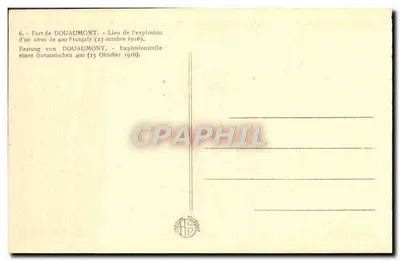 Fort de Douaumont — Local da explosão de uma bomba de 400 Franceses (23 outubro 1916) — Editor Verdun Tourisme — Verso