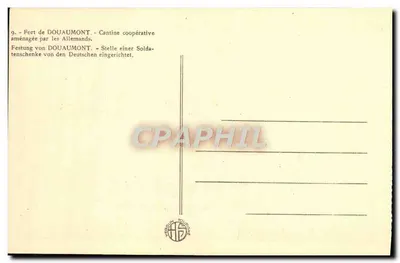 Fort de Douaumont — Cantine cooperativa adaptada pelos alemães — Verso