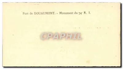 Fort de Douaumont — Monument do 74º RI — Verso
