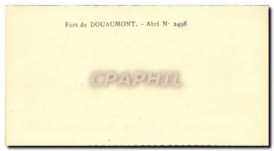 Przeciwległy abri prehistoryczny Fort Douaumont — Abri N° 2496 — Rewers