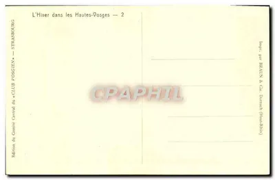 Bilhete postal antigo O Inverno nas Altas Vosges Esqui — Verso