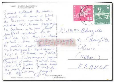 Simplonpass 2005 m — Fletschhorn 3996 m — Fotografia Klopferstein AG Adelboden — Rewers
