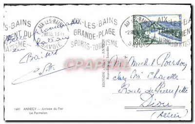 Le Fier — Navio turístico no lago de Annecy — Edição Annonay — Verso