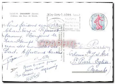 Chambéry — Zamek Duszy Sabaudyjskich — Wydawnictwo «La Cigogne» — Rewers